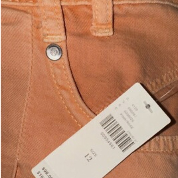 Anthropologie Pilcro women’s Denim NWT Mini Skirt Button Fly Ripped Orange - Picture 3 of 6